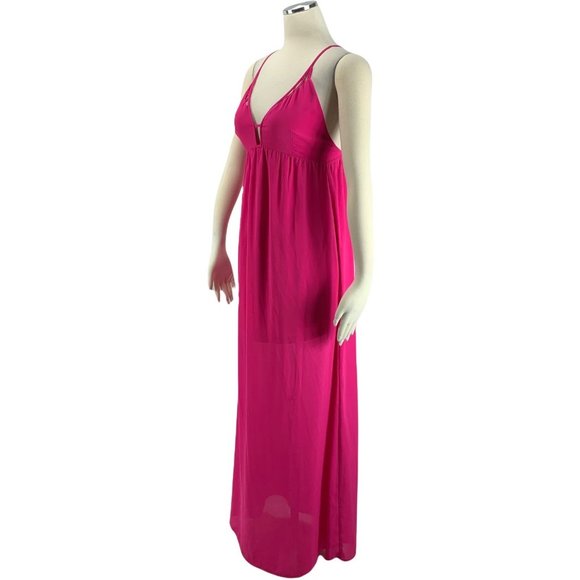 LUSH Small Maxi Dress Sexy Hot Pink LD41060-S08 - Picture 2 of 6